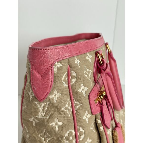 Louis Vuitton Sabbia Cabas Tote Bag in Monogram Canvas w Pink Leather Trim D-9 - Picture 9 of 16